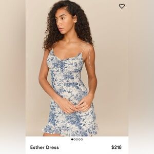 Reformation Esther Dress - Size: 4 - Blue/White